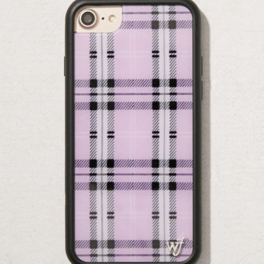 purple plaid wildflower case iphone 6 7 8 regular